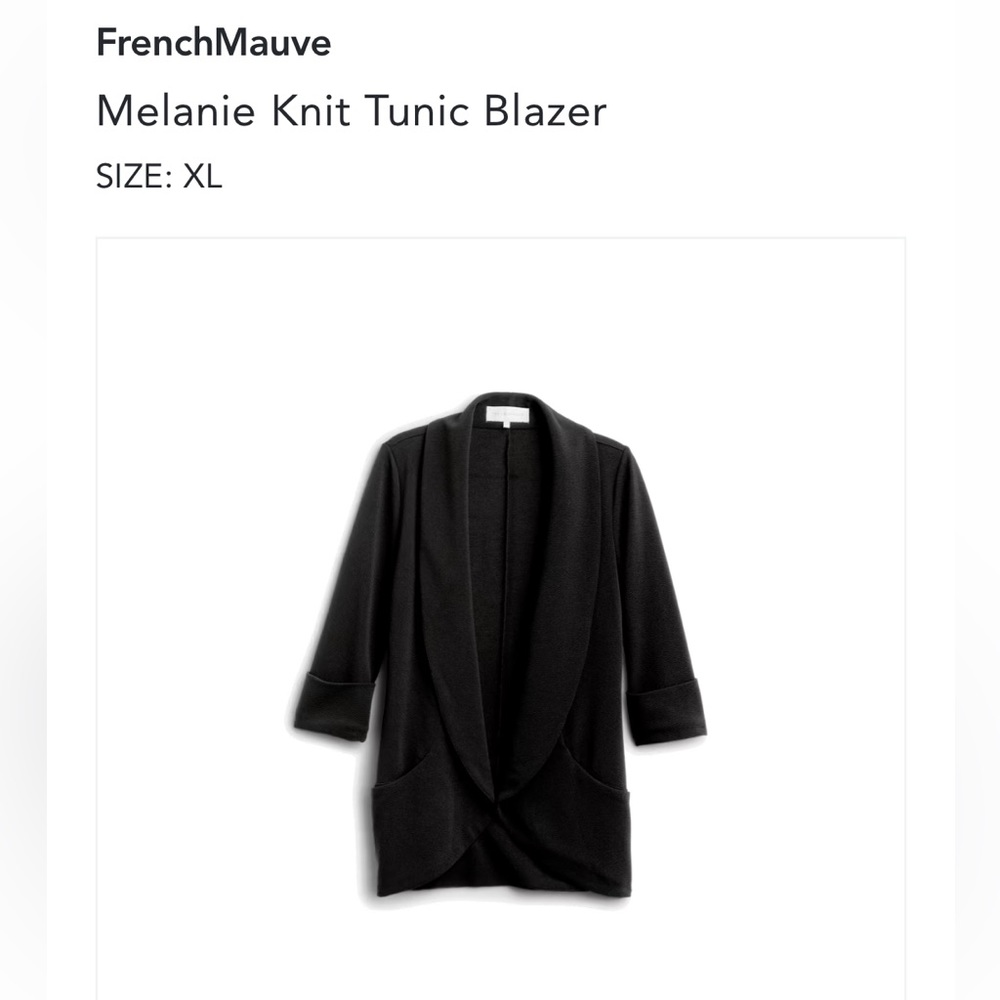 Frenchmauve Melanie Knit Tunic Blazer, size XLP, black, NWT